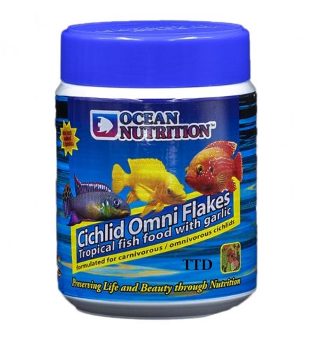 OCEAN NUTRITION Cichlid Omni flakes - dribsniai ciklidams (su česnaku), 156 g